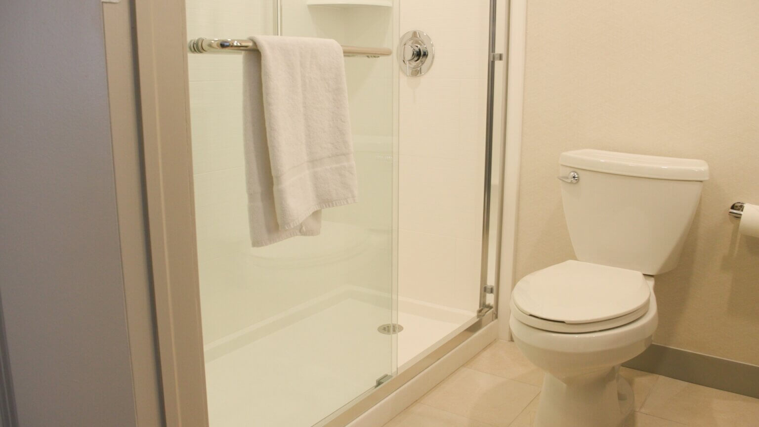 Hotel bathroom after renovation