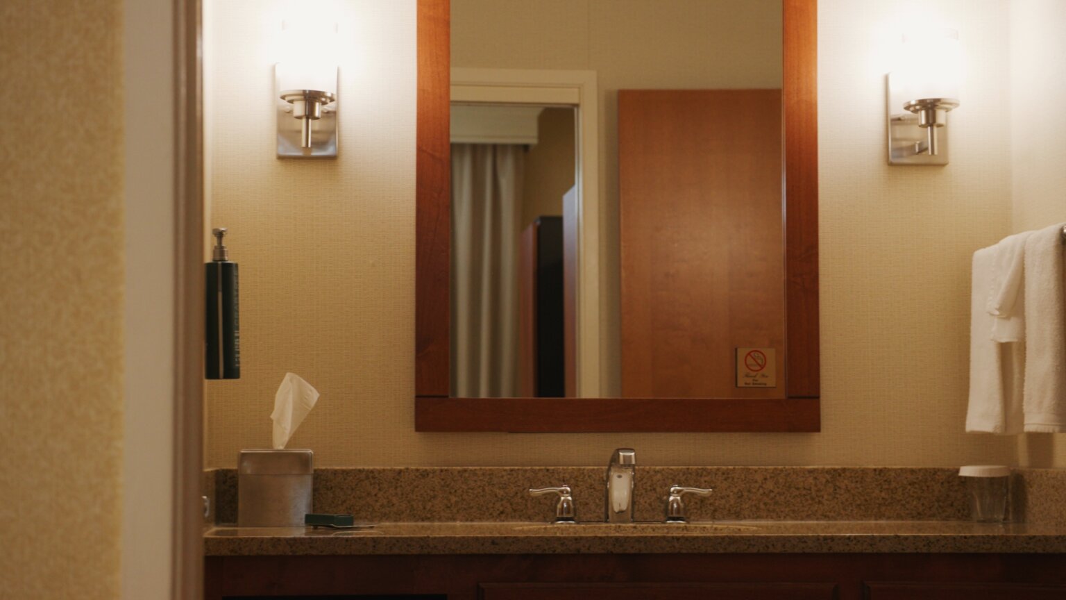 Hotel bathroom before renovation